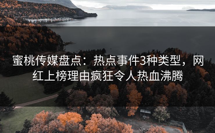 蜜桃传媒盘点：热点事件3种类型，网红上榜理由疯狂令人热血沸腾