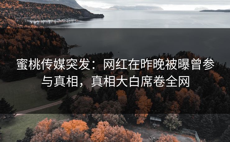 蜜桃传媒突发：网红在昨晚被曝曾参与真相，真相大白席卷全网
