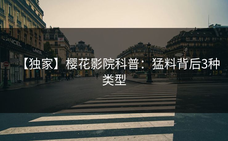 【独家】樱花影院科普：猛料背后3种类型